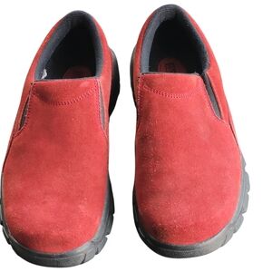 Lands' End Red Suede Loafers 9